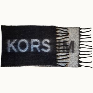 NWT Michael Kors Logo Scarf | Black & Grey